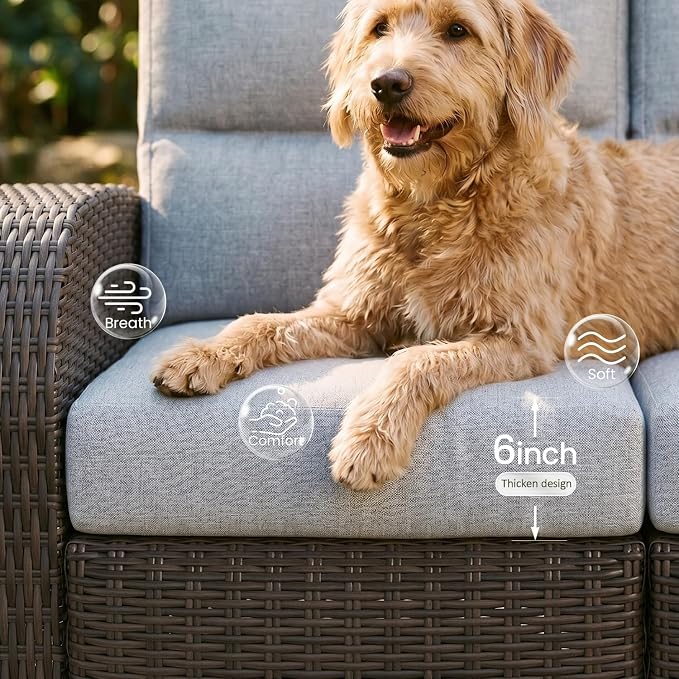 Oversized Wicker Outdoor Recliner Lovseat - Image 4