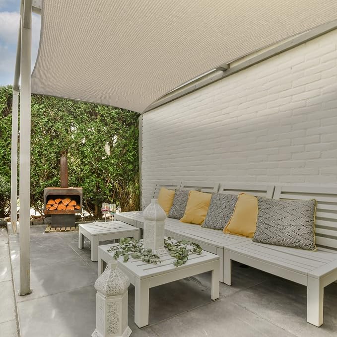 AsterOutdoor Sun Shade Sail Rectangle 16' x 16' UV Block Canopy - Image 6