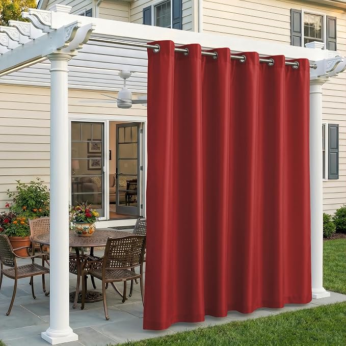 Set of 4 Outdoor Curtains for Patio Waterproof, Breathable Grommet Panels for by Sunshelf