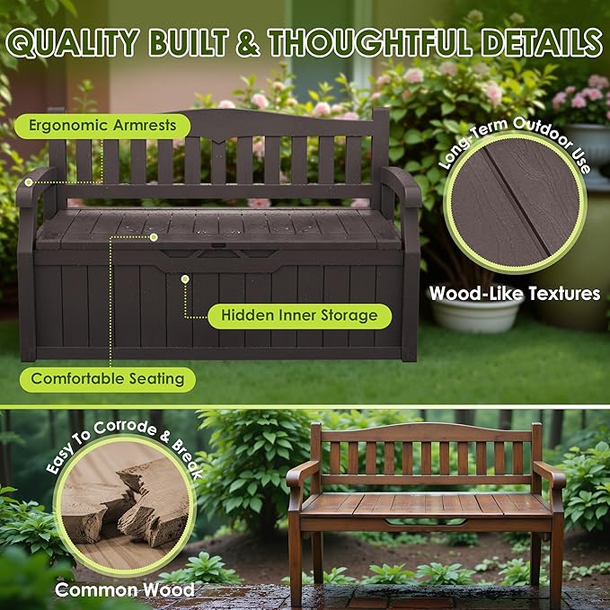 Greesum 80 Gallon Outdoor Storage Bench - Image 5