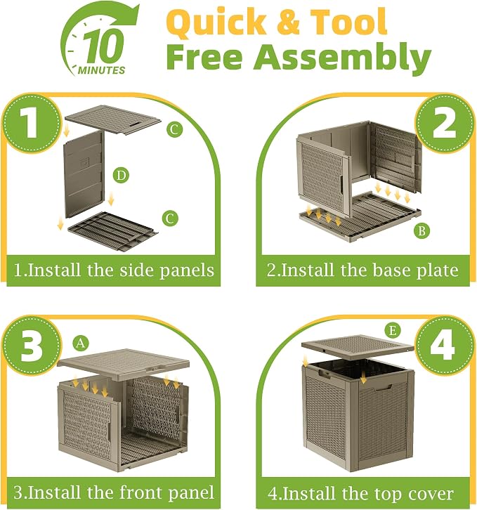 31 Gallon Outdoor Storage Box Weather Resistant UV Protection Waterproof Resin - Image 7