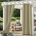 Set of 6 Outdoor Curtains for Patio Waterproof, Breathable Grommet Panels for by Sunshelf