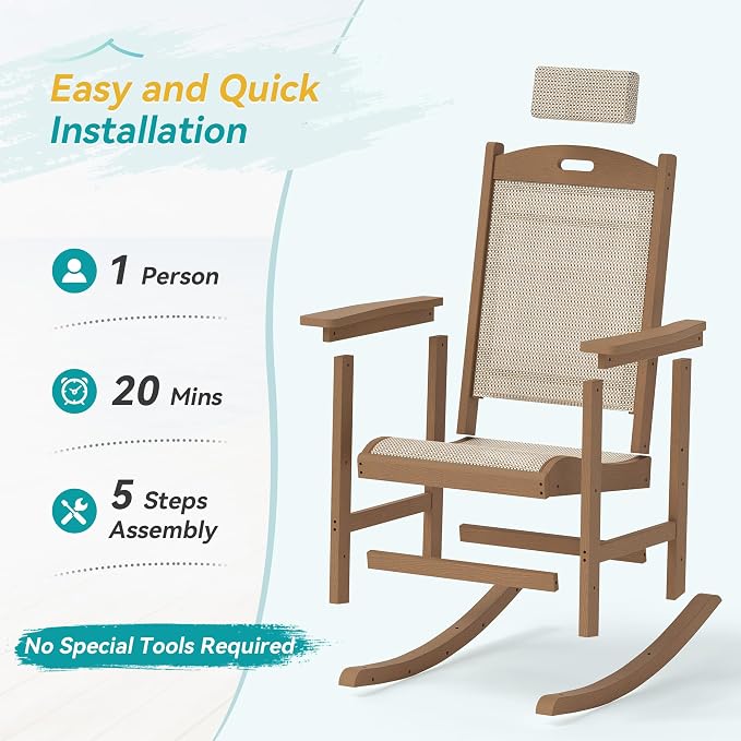 Outdoor Rocking Chair Set of 2 - Image 8