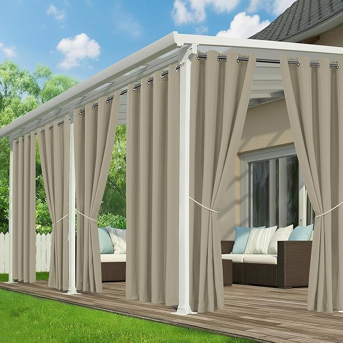 Outdoor Curtains for Patio Waterproof, 6 Drape Panels, Sun Shades | Privacy & by RichSets