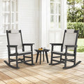 3-Piece Outdoor Rocking Chair Set, HDPE Patio Rocking Chair by HOMENJOY