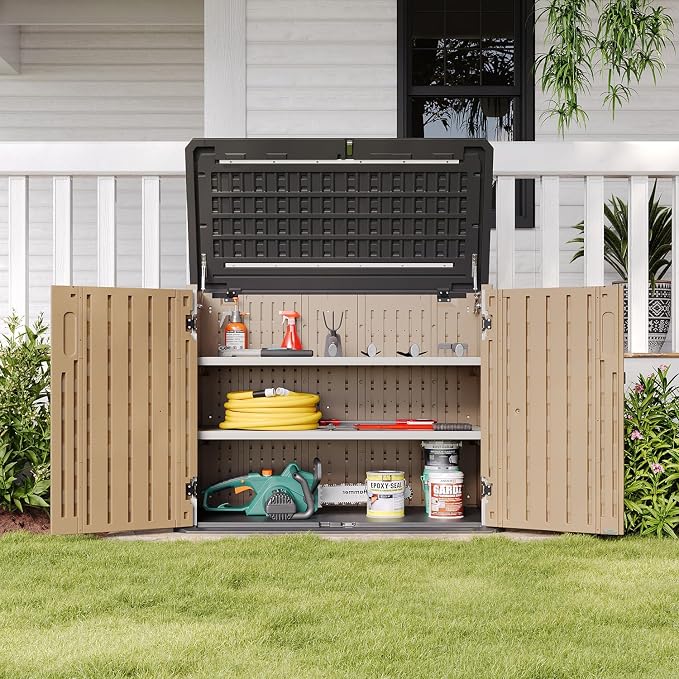 Aoxun Outdoor Storage Cabinet 35 Cu.Ft 2 Shelves by Aoxun