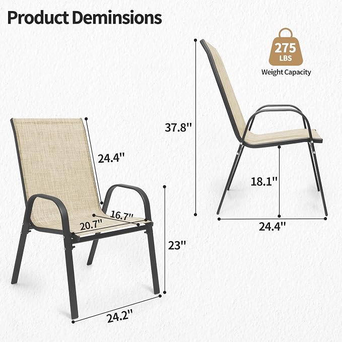 Patio Chairs Set of 6 - Image 2