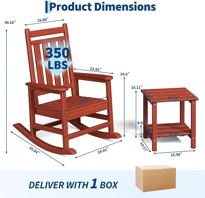 HDPE Rocking Chair Outdoor Set of 2 - Image 2