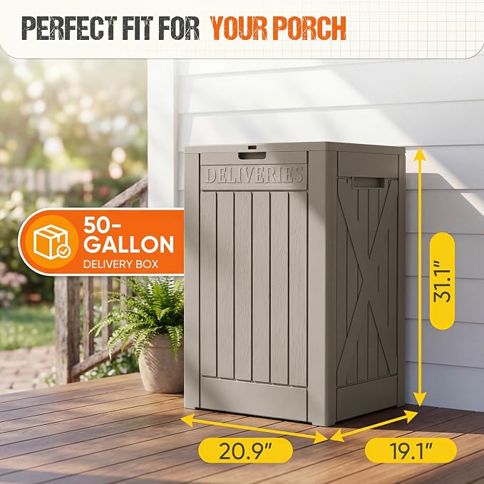 Flamaker 50 Gallon Deck Box, Package Delivery Storage Box - Image 7