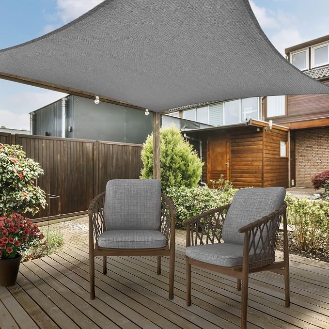 AsterOutdoor Sun Shade Sail Rectangle 10' x 13' UV Block Canopy - Image 6
