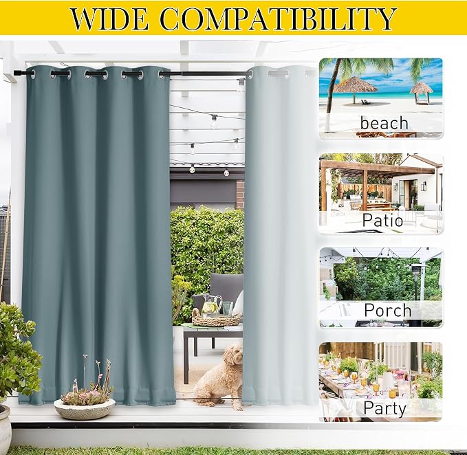 NICETOWN 2 PCs Waterproof Outdoor Curtains - Image 6