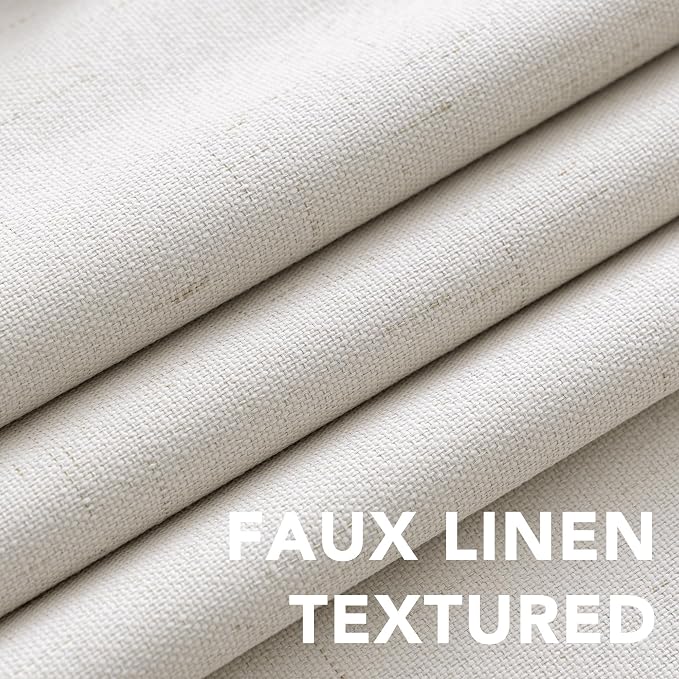H.VERSAILTEX Blackout Curtains Linen Curtains 120 inches Long 100% Black Out - Image 4
