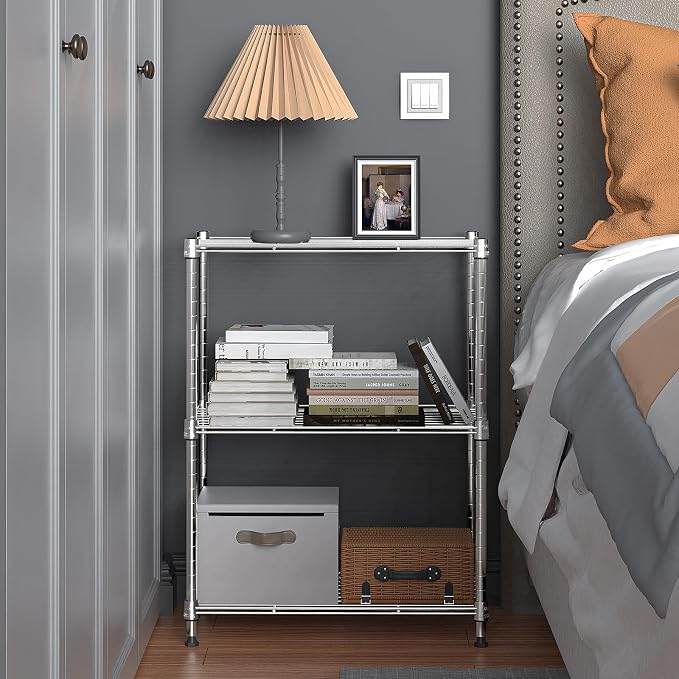 M MZG 450 lbs Wire Storage Shelving 3-Tier Utility Shelving Unit Steel - Image 4