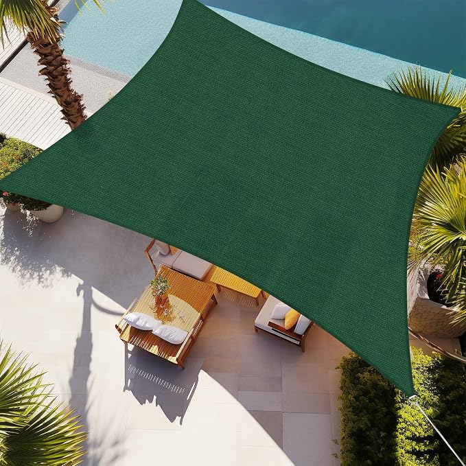 Shade&Beyond 7'x7' Sun Shade Sail Canopy Square, UV Block Breathable Curved by ShadeBeyond