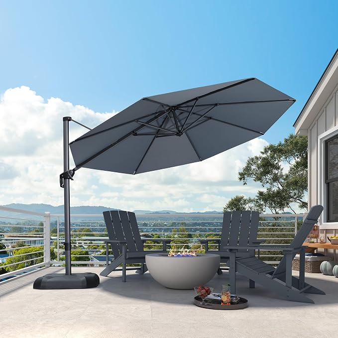 PURPLE LEAF Patio Outdoor Umbrella 11 Feet Round by PURPLELEAF