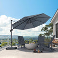 PURPLE LEAF Patio Outdoor Umbrella 11 Feet Round by PURPLELEAF