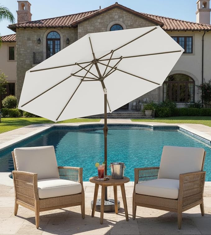 9FT Auto-Tilt Patio Umbrella|Outdoor Market Table Umbrella - Image 6