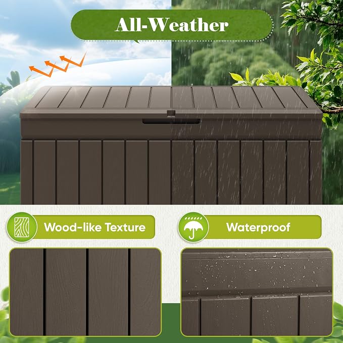 Flamaker Outdoor Storage Box 80 Gallon Resin Waterproof Deck Box | Delivery Box - Image 7