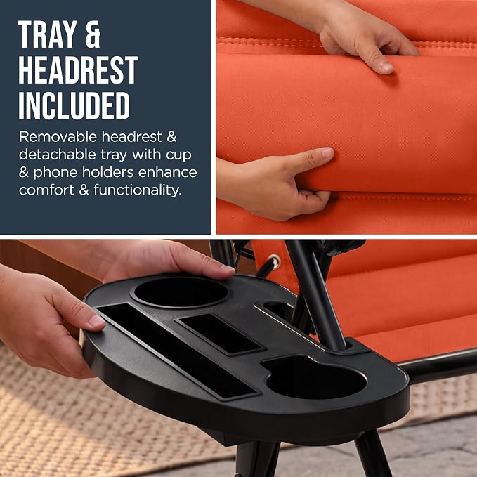Best Choice Products Oversized Padded Zero Gravity Chair w/Canopy Headrest Cup - Image 9