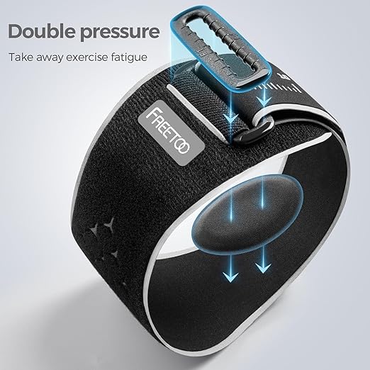 FREETOO Elbow brace for Tendonitis and Tennis Elbow for Women Men, Adjustable Golfers Elbow Brace for Men for Pain, Counterforce Brace for Epicondylitis, Tennis Elbow Strap with Gel Pad Grey L/XL