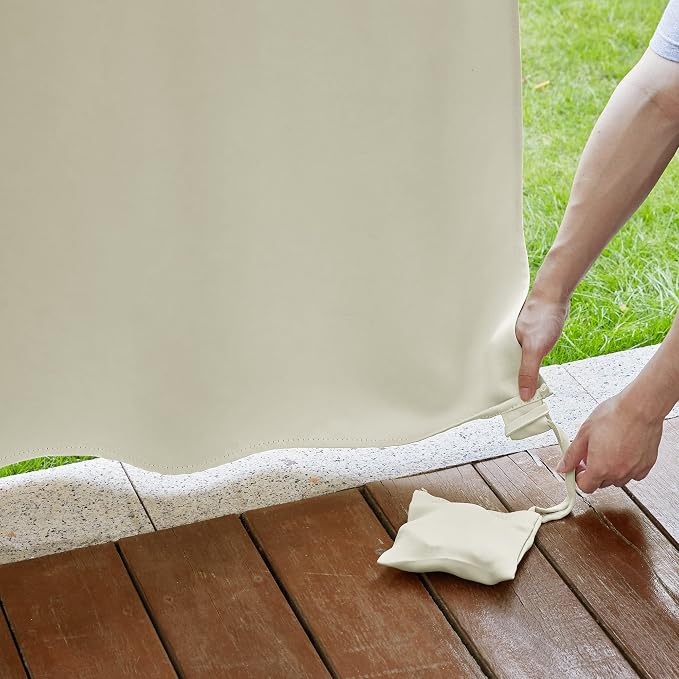 RYB HOME Outdoor Curtains for Patio Waterproof, Windproof - Image 3