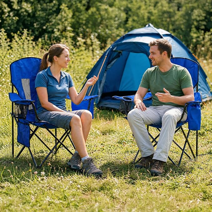 Camping Chairs for Adults 2 Pack, Folding Chair - Image 2