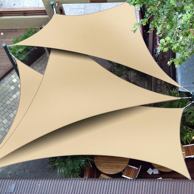 Patio Paradise 3' x 3' x 3' Sun Shade Sail Triangle Canopy Shade Cloth Fabric - Image 5