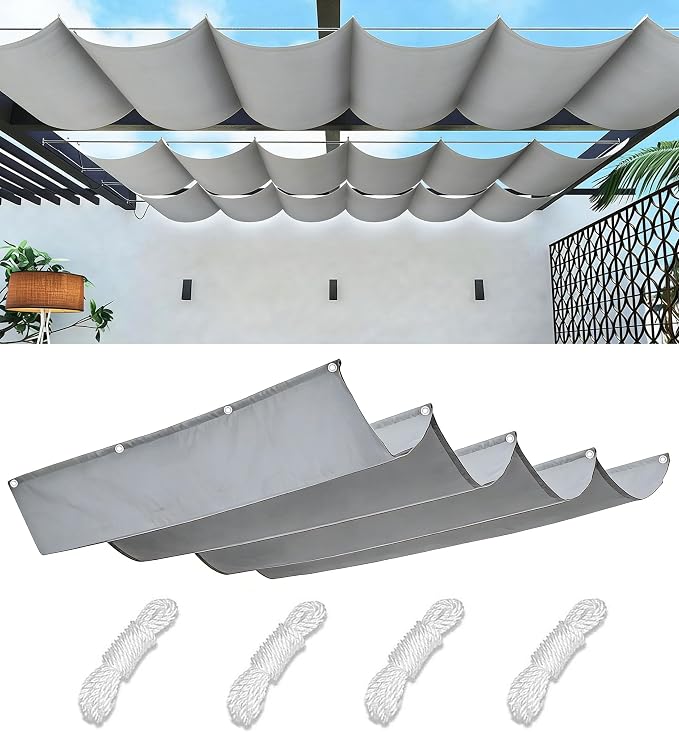 Retractable Wave Shade Cloth Waterproof 10' x 13' Sun Shade Sail Waterproof by WoaceSunShadeSail
