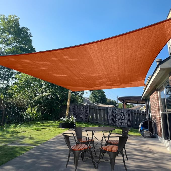 Sun Shade Sail 7'x10' Terra Red Rectangle Custom Size | 95% UV Block, Cooling by SUNLAX