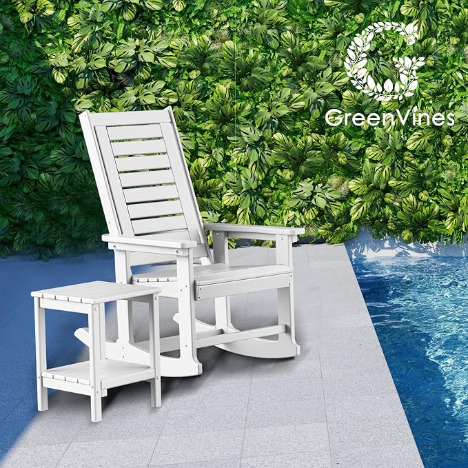 GREENVINES Oversized Outdoor Rocking Chairs Set of 4, HDPE Rocker - Image 2