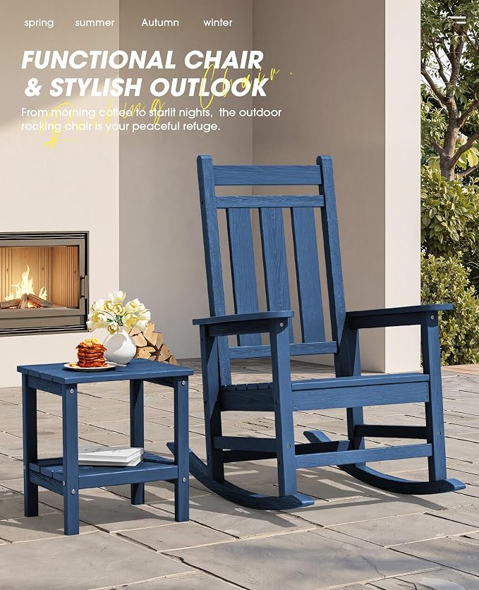 Oversized Outdoor Rocking Chair, HDPE Patio Rockers - Image 4