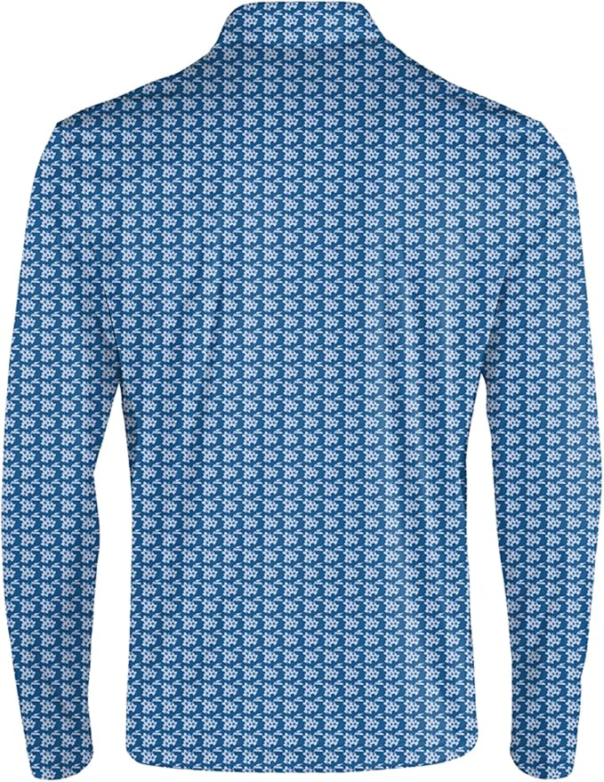 Men's Long Sleeve Golf Shirt Quick Dry 3 Button Work Fishing Outdoor Casual Collar Shirt