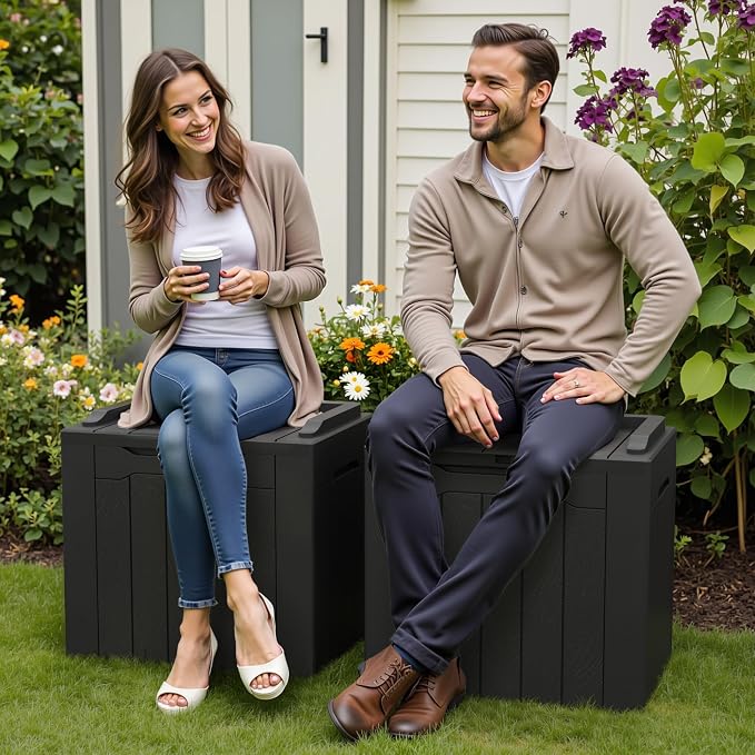 Greesum 31 Gallon Deck Box for Outside, All Weather Outdoor Storage Boxes for - Image 2
