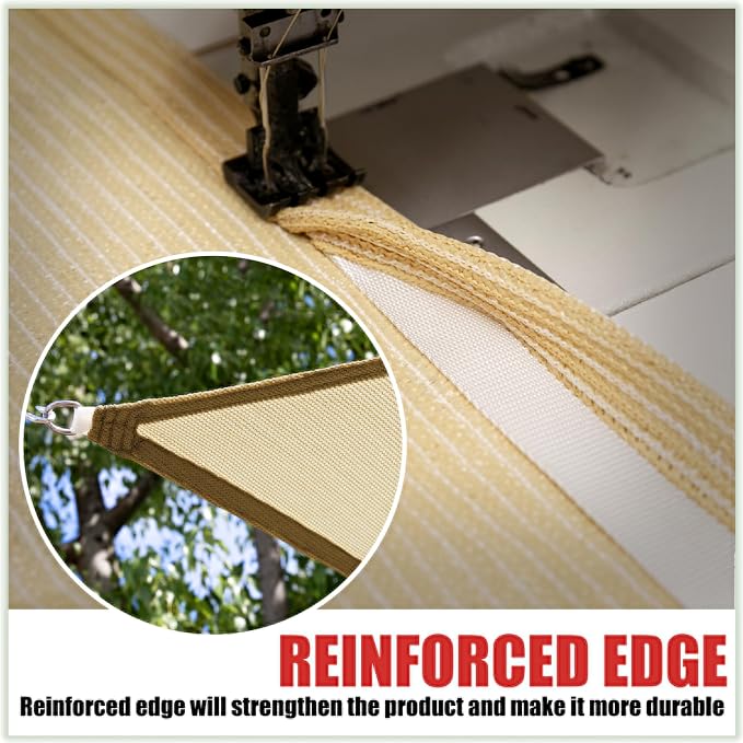 Colourtree CTAPR1220 Custom Size 13' x 21' Sand Beige Sun Shade Sail Canopy UV - Image 5