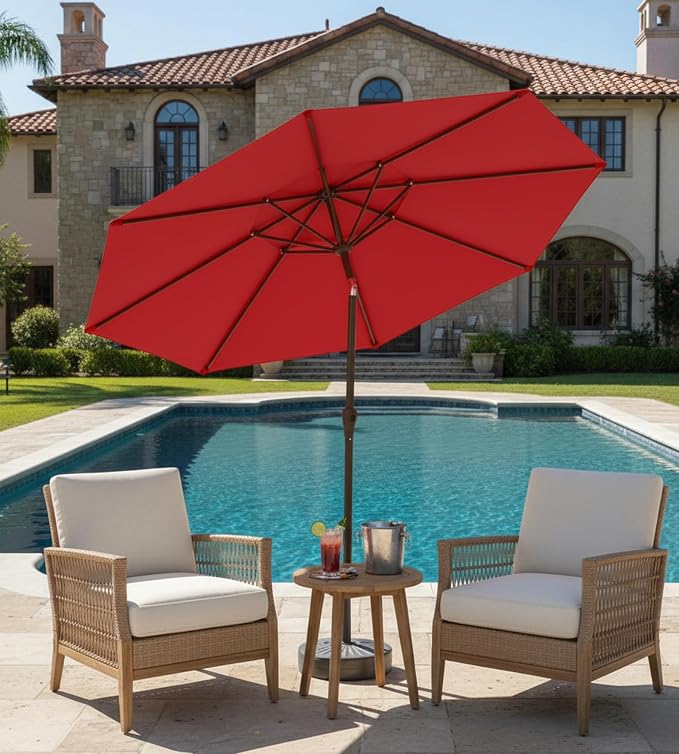 9FT Auto-Tilt Patio Umbrella|Outdoor Market Table Umbrella - Image 6