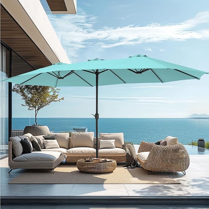 PHI VILLA 15ft Large Outdoor Patio Umbrella by PHIVILLA