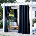 NICETOWN 2 Panels Navy Blue Outdoor Curtains by NICETOWN
