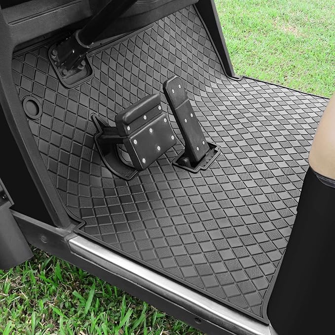 Golf Cart Floor Liner Mat 8mm Thick Rubber Full Coverage Fit for EZGO TXT (1994-2025), Express S4 (2012-2020), Cushman Workhorse, EX1 (2020), Valor, Navitas, Some Star Carts Mats Replacement