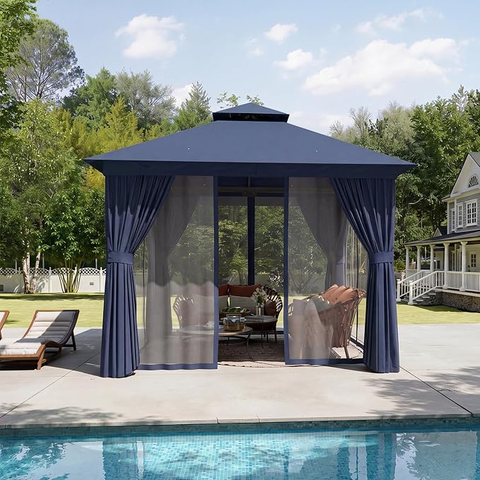 Aoxun 10x10FT Metal Frame Outdoor Gazebo by Aoxun