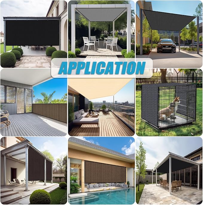 Amagenix 90% Shade Fabric 4'X 5' Mocha Sun Shade Cloth - Image 7