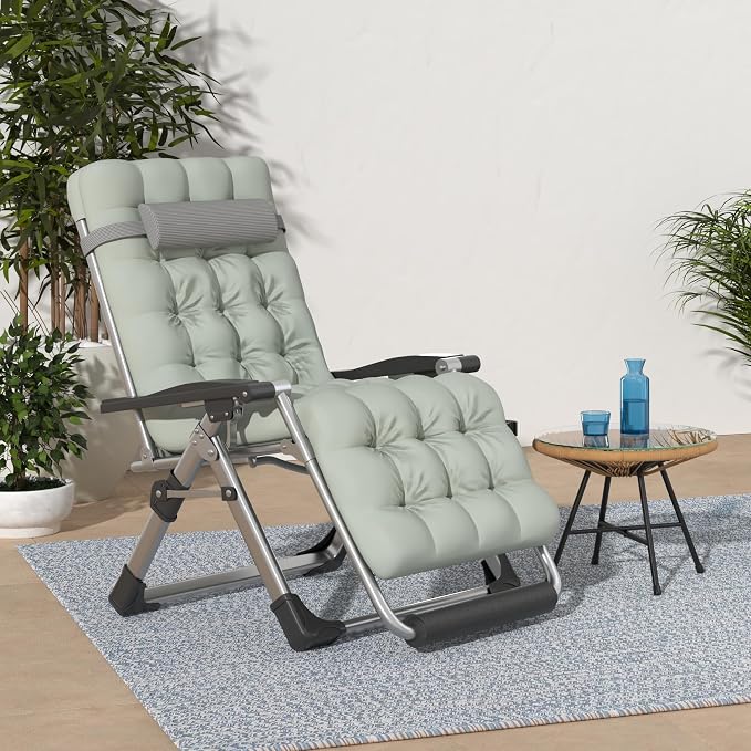 Suteck Oversized Zero Gravity Chair, Upgraded Lock and Footrest, Reclining - Image 2