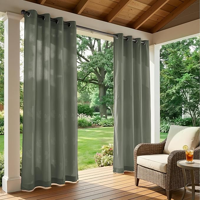 Set of 4 Outdoor Curtains for Patio Waterproof, Breathable Grommet Panels for - Image 2