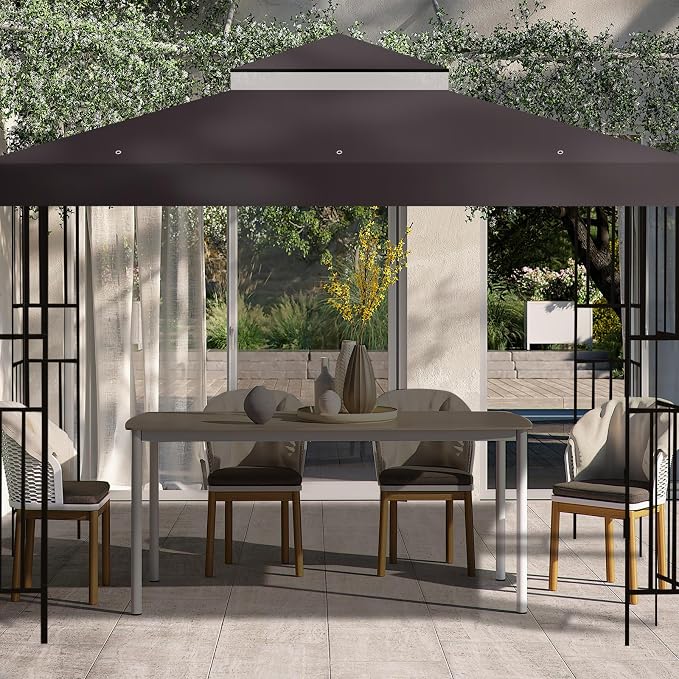 10x10 FT Gazebo Replacement Top, Canopy Replacement Cover Double Tiered - Image 5