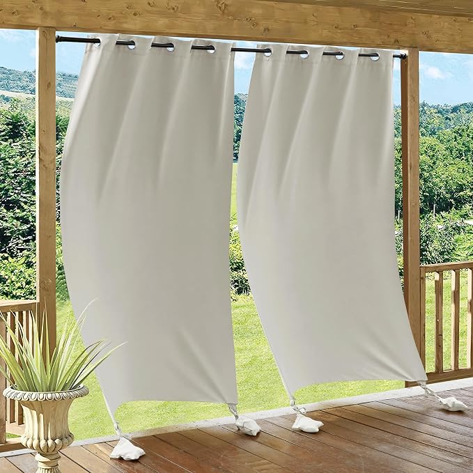 RYB HOME Outdoor Curtains Windproof by RYBHOME