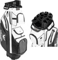 14 Way Full-Length Divider Top Men Golf Cart Bag, Fixed Slots Clubs Organized Premium Oxford Cloth Women 13 Pockets Black Blue Green Golf Bag with 3 Handles Cooler Rain Cover