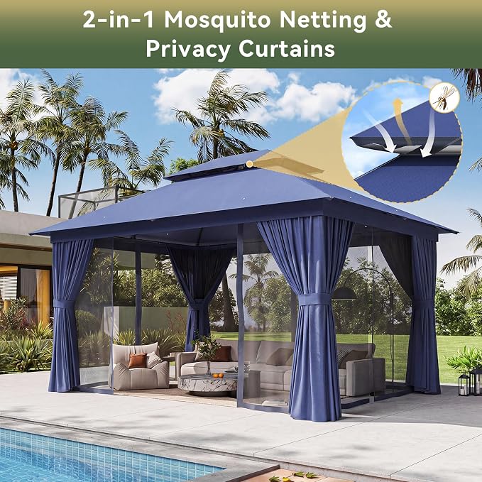 12'x10' Gazebo, Metal Frame Canopy - Image 3