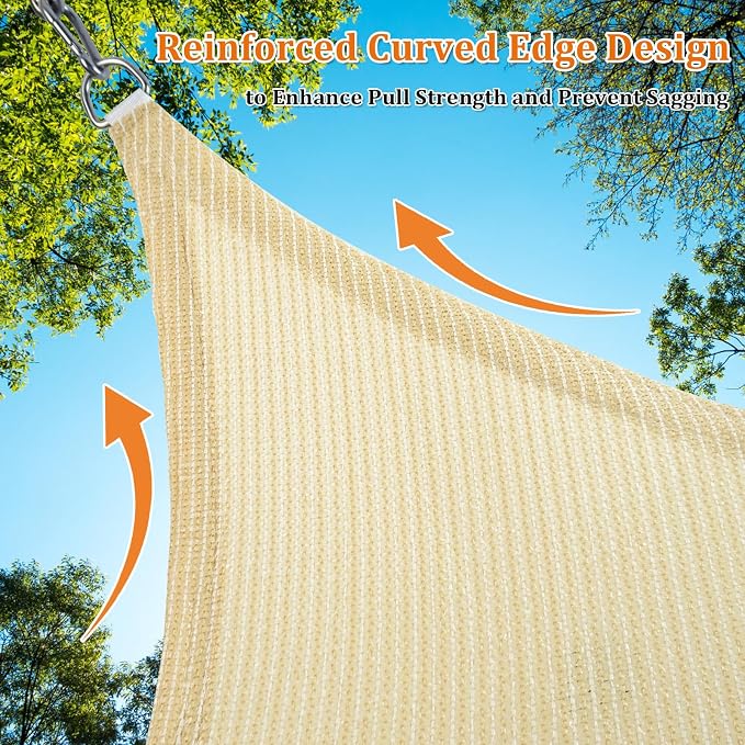 Shade&Beyond Custom Sun Shade Sail 11'X11'X15.6'Triangle Sun Sail Shades Patio - Image 5