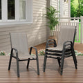 IDEALHOUSE Stackable Patio Chairs, Textilene Fabric Outdoor Dining Chairs by IDEALHOUSE