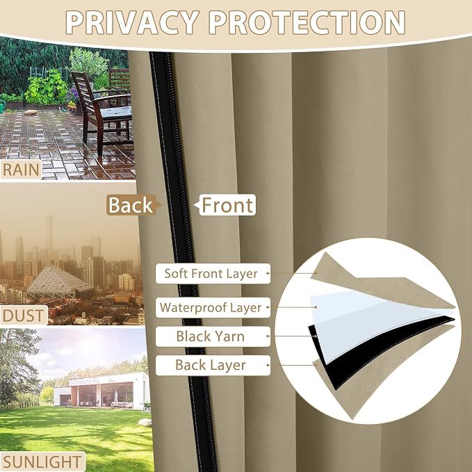 HDCAXKJ Waterproof Outdoor Curtains - Image 5