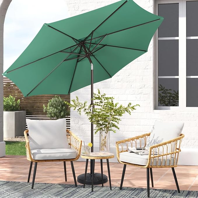 9' Outdoor Patio Umbrella, Outdoor Table Umbrella, Yard Umbrella, Market - Image 6